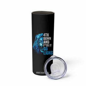 Go Lions Skinny Tumbler Funny 4th Down F*ck It Blue Lion Fan TS10 Print Your Wear