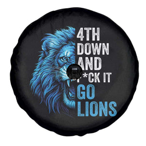 Go Lions Spare Tire Cover Funny 4th Down F*ck It Blue Lion Fan TS10 Print Your Wear