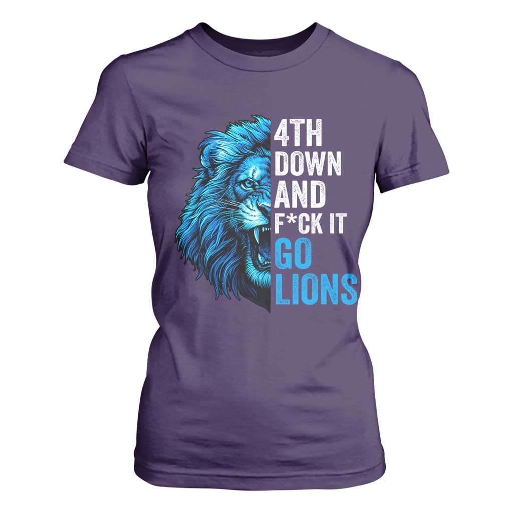 Go Lions T Shirt For Women Funny 4th Down F*ck It Blue Lion Fan TS10 Purple Print Your Wear