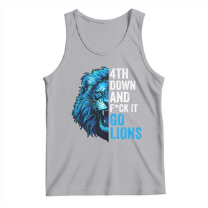 Go Lions Tank Top Funny 4th Down F*ck It Blue Lion Fan TS10 Athletic Heather Print Your Wear