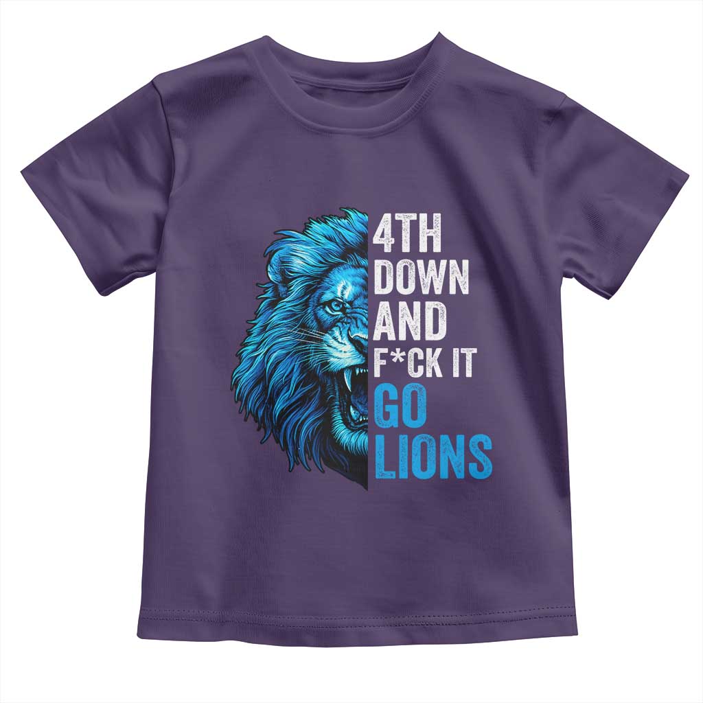 Go Lions Toddler T Shirt Funny 4th Down F*ck It Blue Lion Fan TS10 Purple Print Your Wear