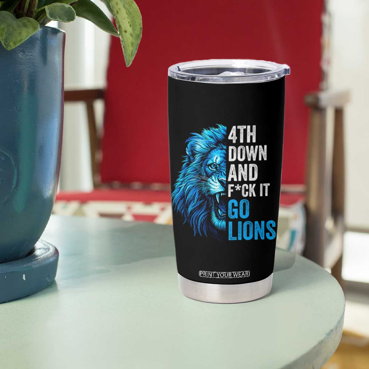 LF Game Day Tumbler Cup Funny 4th Down F*ck It Blue Team Sports Fan TS10 Print Your Wear
