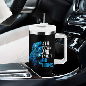 LF Game Day Tumbler With Handle Funny 4th Down F*ck It Blue Team Sports Fan TS10 Print Your Wear