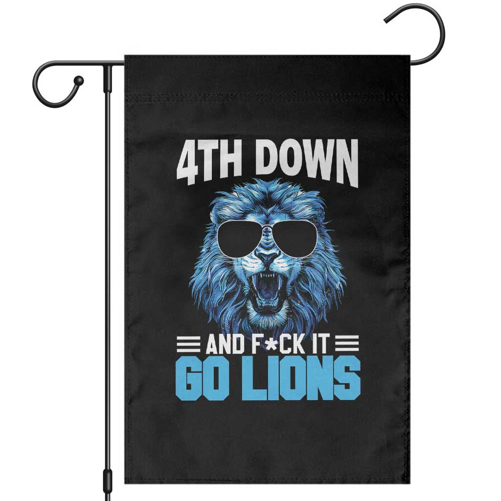 4th Down F*ck It Go Lions Garden Flag Funny Bold Game Day TS10 Black Print Your Wear