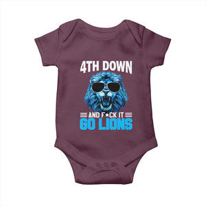 4th Down F*ck It Go Lions Baby Onesie Funny Bold Game Day TS10 Maroon Print Your Wear