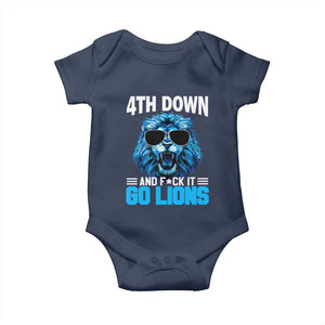 4th Down F*ck It Go Lions Baby Onesie Funny Bold Game Day TS10 Navy Print Your Wear