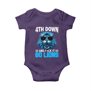 4th Down F*ck It Go Lions Baby Onesie Funny Bold Game Day TS10 Purple Print Your Wear