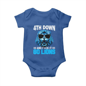 4th Down F*ck It Go Lions Baby Onesie Funny Bold Game Day TS10 Royal Blue Print Your Wear