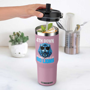 4th Down F*ck It Go Lions Flip Straw Tumbler Funny Bold Game Day TS10 One Size: 30 oz Light Pink Print Your Wear