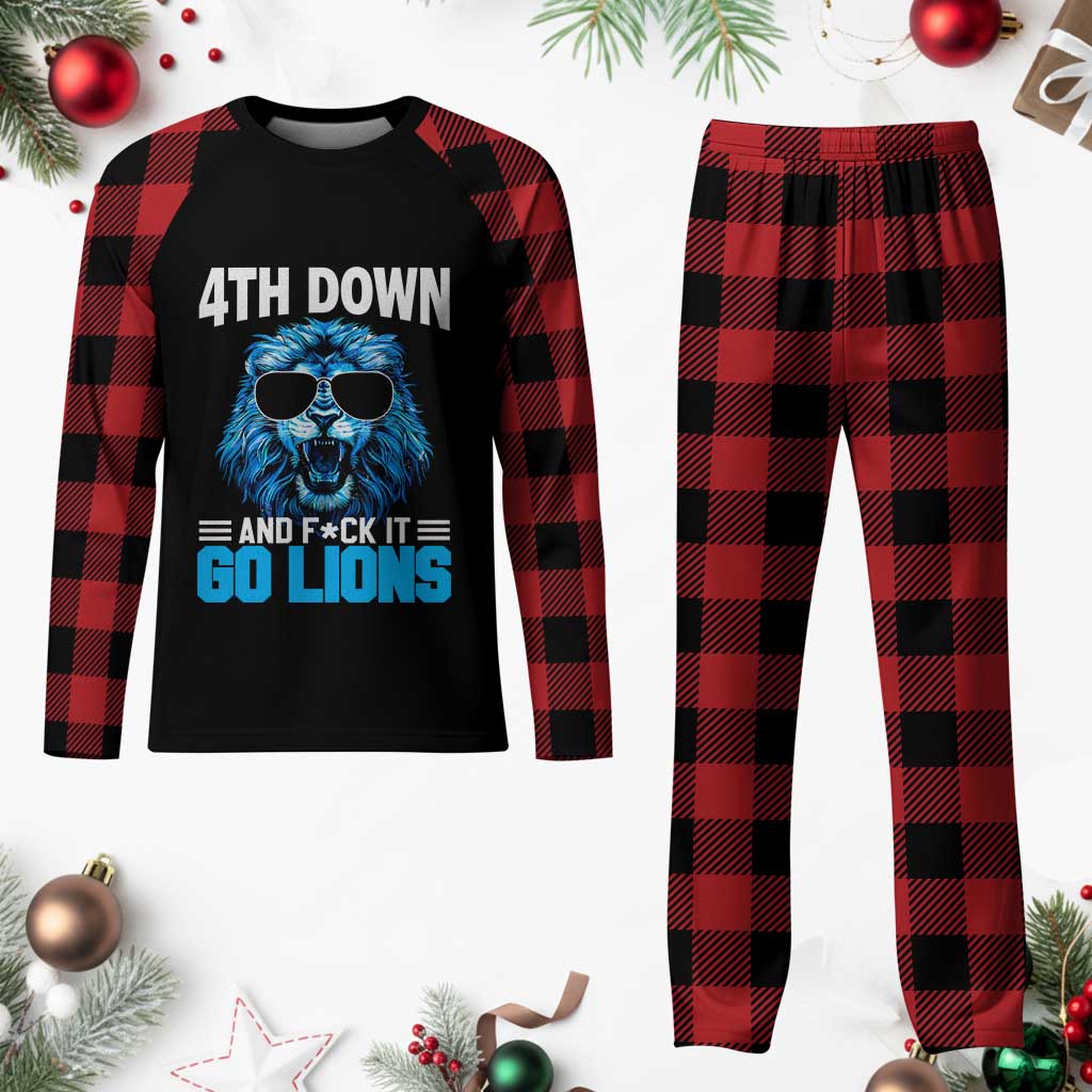 4th Down F*ck It Go Lions Plaid Pajama Set Funny Bold Game Day TS10 Buffalo Plaid Print Your Wear