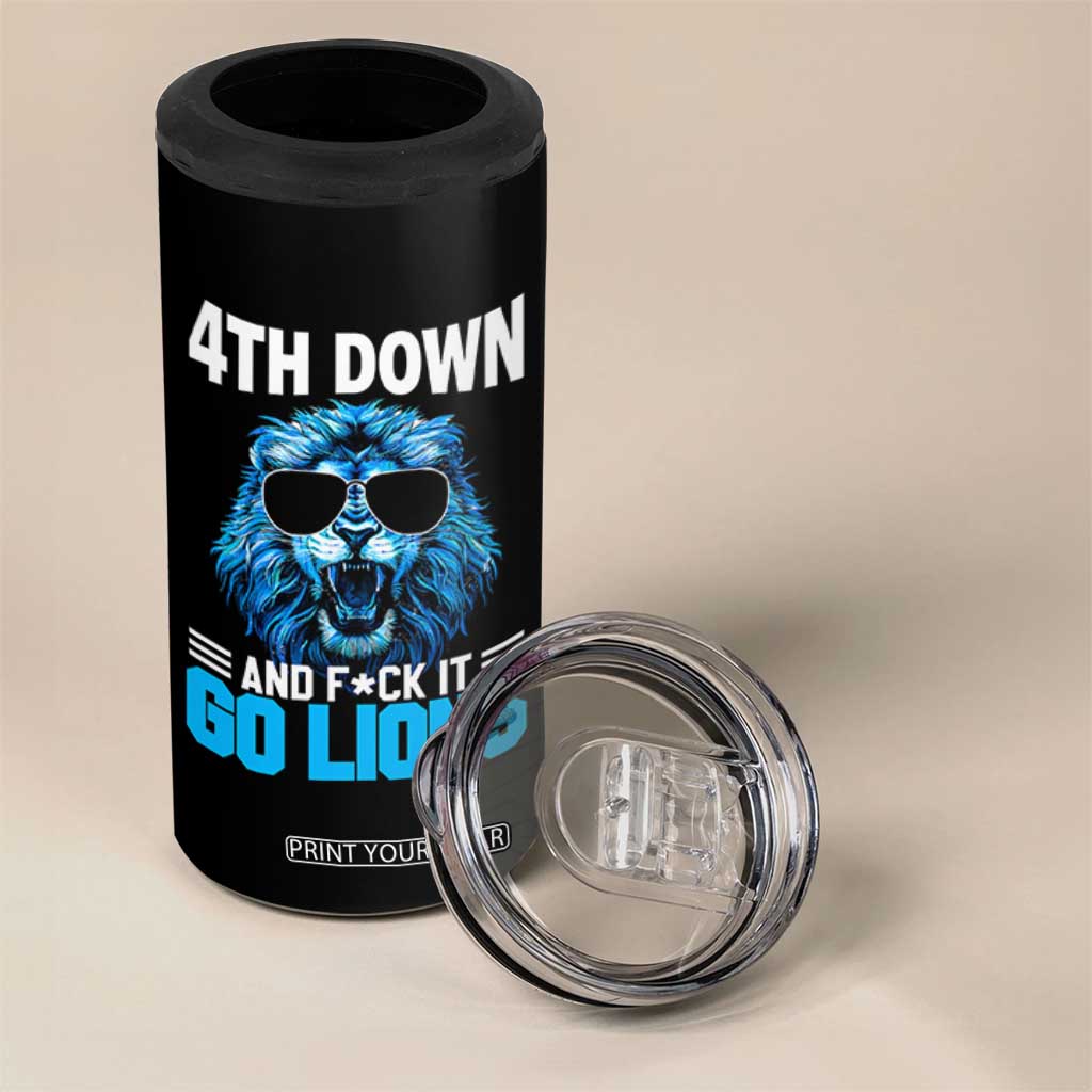 4th Down F*ck It Go Lions 4 in 1 Can Cooler Tumbler Funny Bold Game Day TS10 Print Your Wear