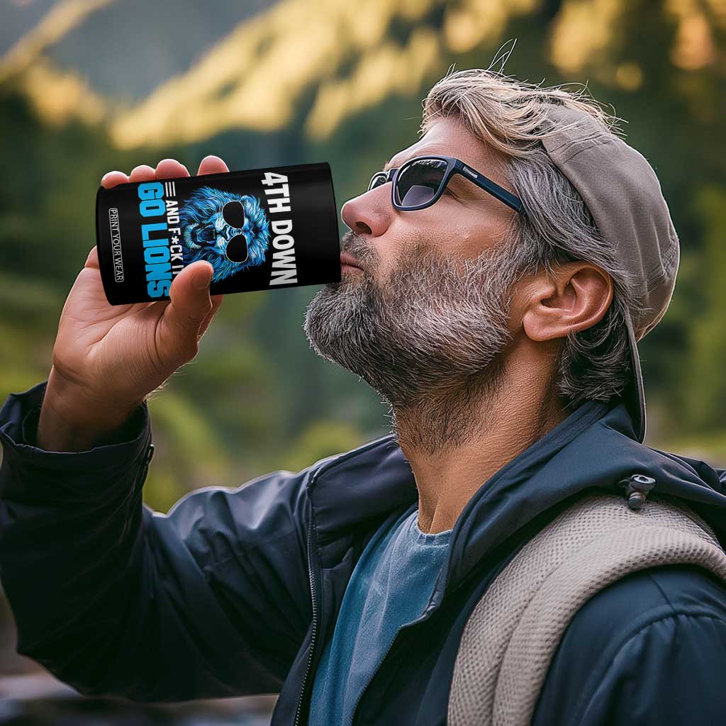 4th Down F*ck It Go Lions 4 in 1 Can Cooler Tumbler Funny Bold Game Day TS10 Print Your Wear