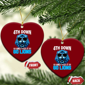 4th Down F*ck It Go Lions Ceramic Ornament Funny Bold Game Day TS10 Print Your Wear