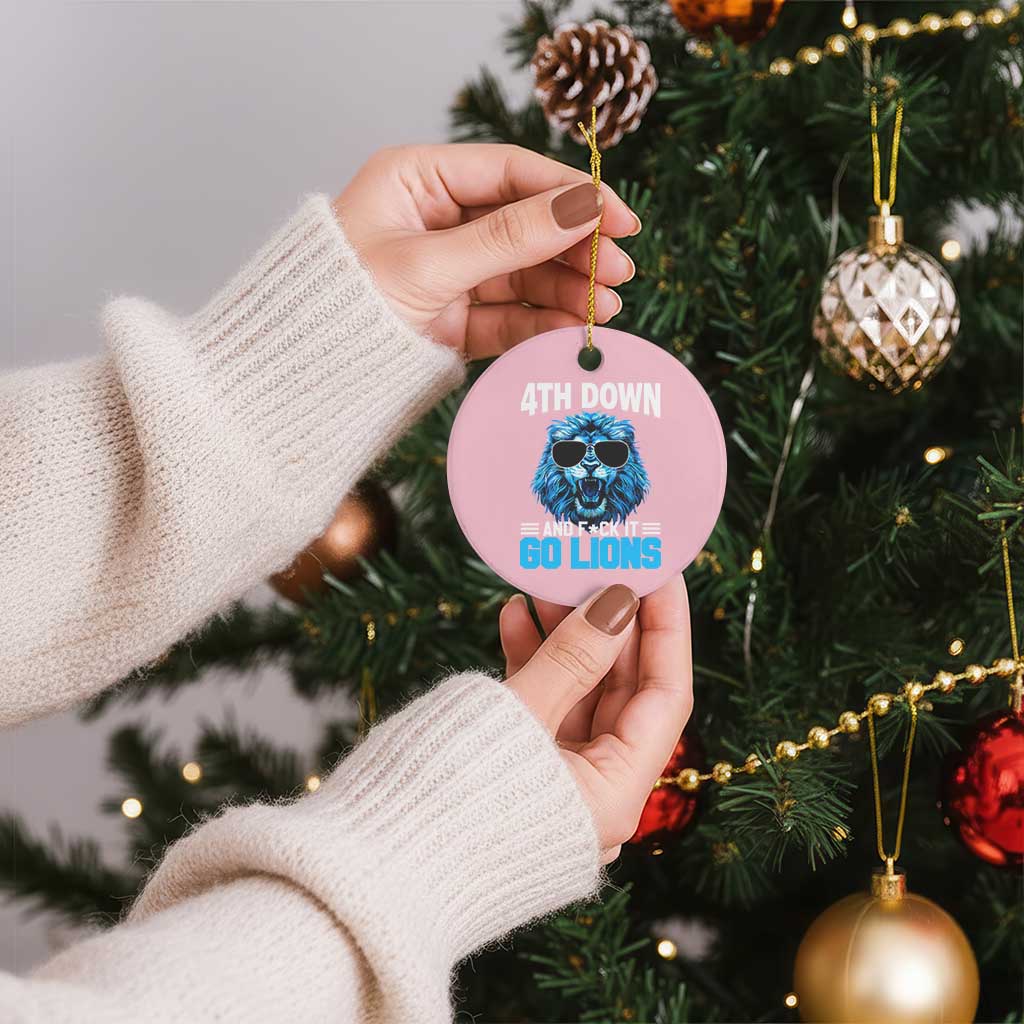 4th Down F*ck It LF Ceramic Ornament Funny Bold Game Day TS10 1pc Light Pink Print Your Wear