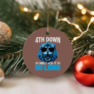 4th Down F*ck It Go Lions Ceramic Ornament Funny Bold Game Day TS10 1pc Mocha Print Your Wear