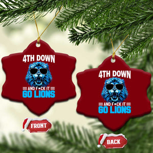 4th Down F*ck It Go Lions Ceramic Ornament Funny Bold Game Day TS10 Print Your Wear