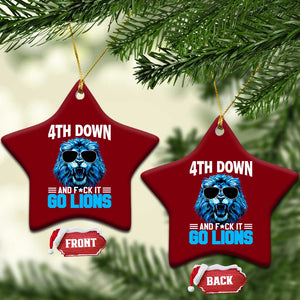 4th Down F*ck It Go Lions Ceramic Ornament Funny Bold Game Day TS10 Print Your Wear