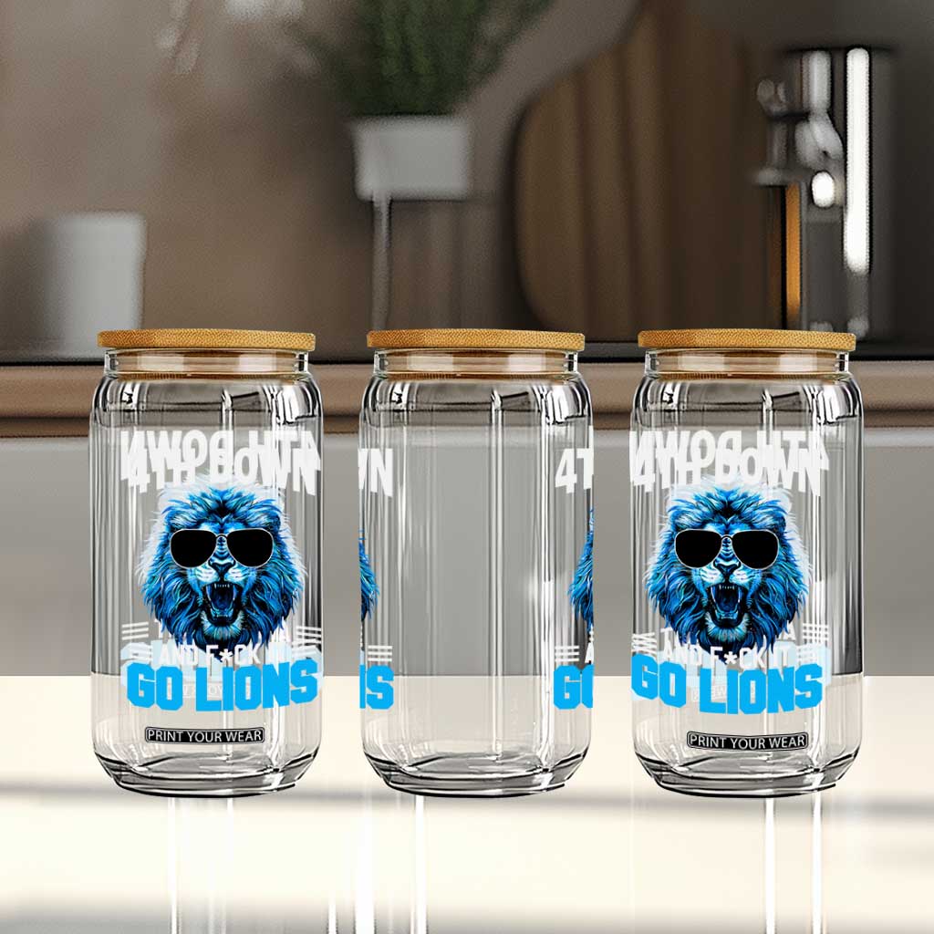 4th Down F*ck It Go Lions Glass Can Funny Bold Game Day TS10 Print Your Wear