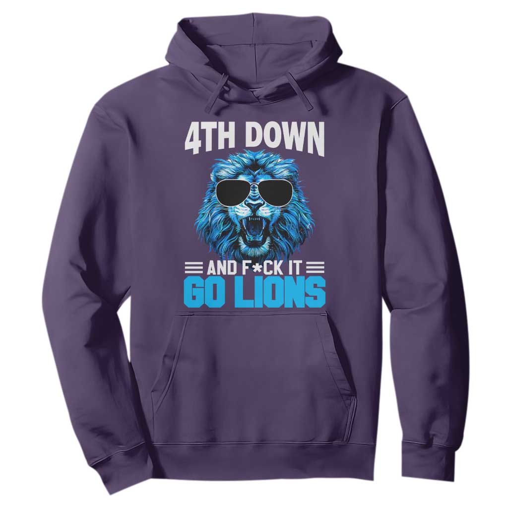 4th Down F*ck It Go Lions Hoodie Funny Bold Game Day TS10 Purple Print Your Wear