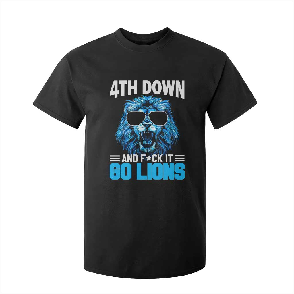 4th Down F*ck It Go Lions T Shirt For Kid Funny Bold Game Day TS10 Black Print Your Wear
