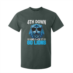4th Down F*ck It Go Lions T Shirt For Kid Funny Bold Game Day TS10 Dark Forest Green Print Your Wear