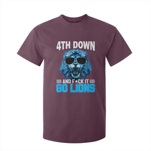 4th Down F*ck It Go Lions T Shirt For Kid Funny Bold Game Day TS10 Maroon Print Your Wear