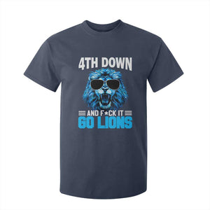 4th Down F*ck It Go Lions T Shirt For Kid Funny Bold Game Day TS10 Navy Print Your Wear