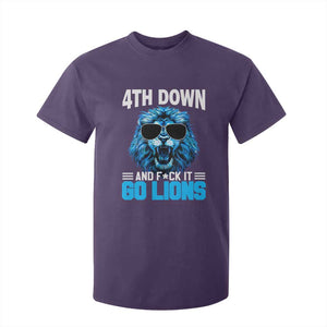 4th Down F*ck It Go Lions T Shirt For Kid Funny Bold Game Day TS10 Purple Print Your Wear