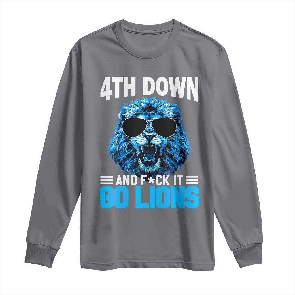4th Down F*ck It LF Long Sleeve Shirt Funny Bold Game Day TS10 Charcoal Print Your Wear