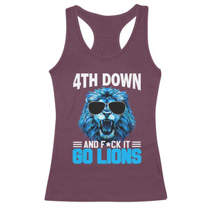 4th Down F*ck It Go Lions Racerback Tank Top Funny Bold Game Day TS10 Maroon Print Your Wear