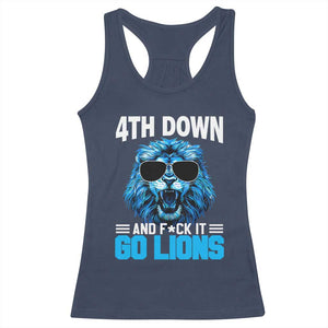 4th Down F*ck It Go Lions Racerback Tank Top Funny Bold Game Day TS10 Navy Print Your Wear