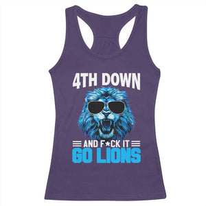 4th Down F*ck It Go Lions Racerback Tank Top Funny Bold Game Day TS10 Purple Print Your Wear