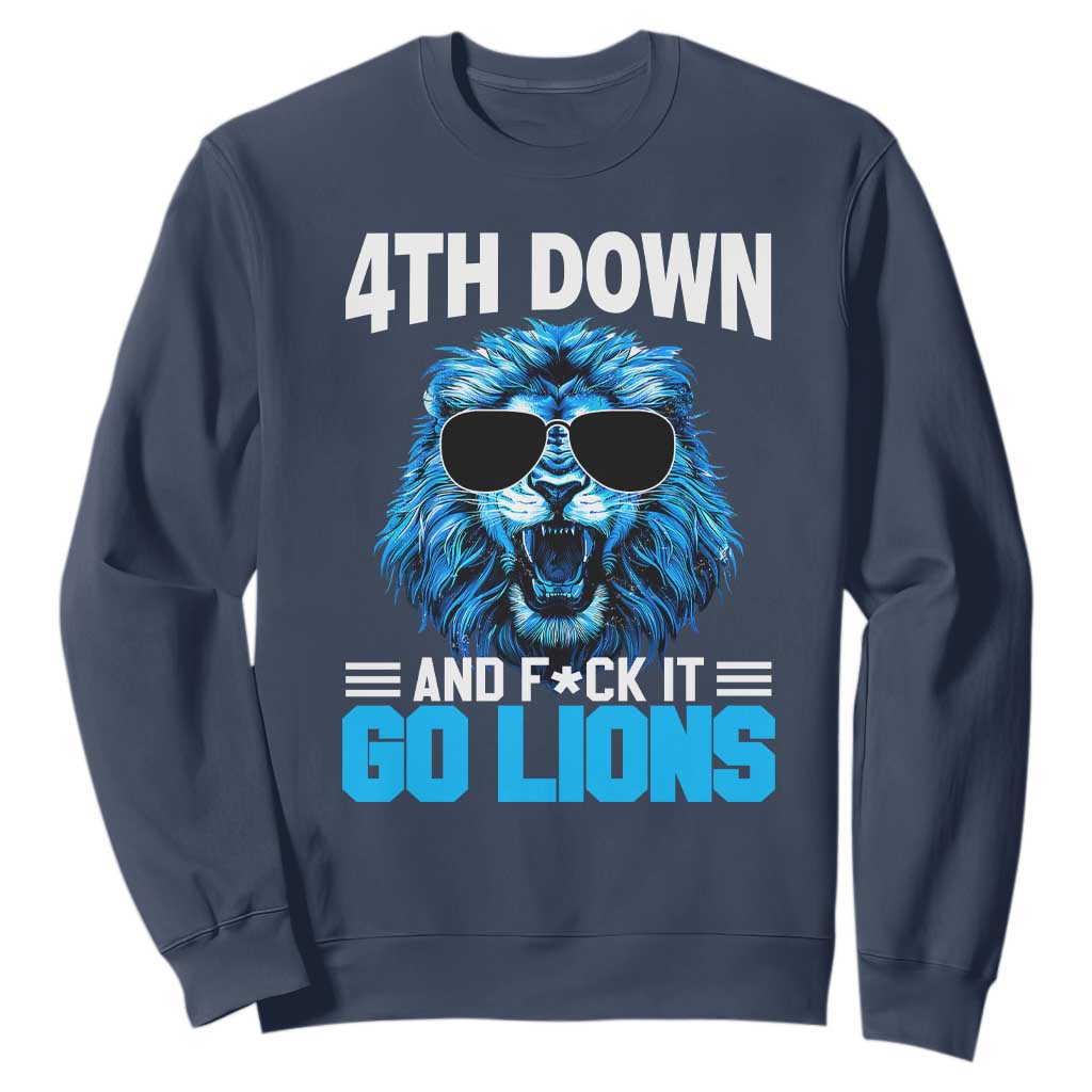 4th Down F*ck It LF Sweatshirt Funny Bold Game Day TS10 Navy Print Your Wear