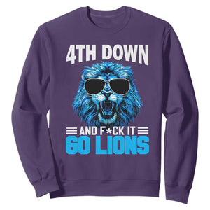 4th Down F*ck It Go Lions Sweatshirt Funny Bold Game Day TS10 Purple Print Your Wear