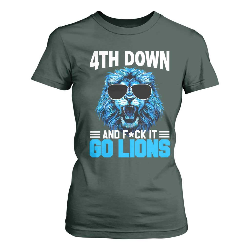 4th Down F*ck It LF T Shirt For Women Funny Bold Game Day TS10 Dark Forest Green Print Your Wear