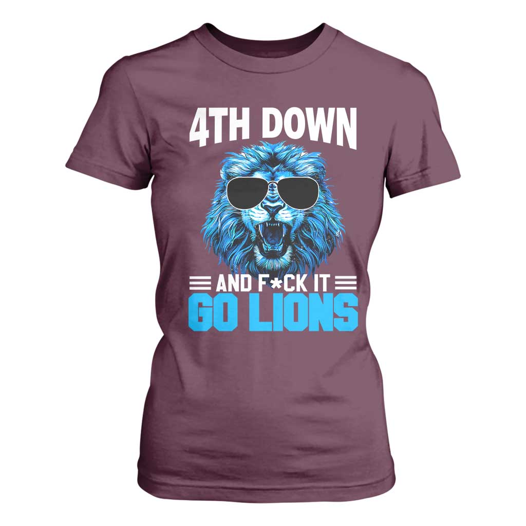 4th Down F*ck It LF T Shirt For Women Funny Bold Game Day TS10 Maroon Print Your Wear