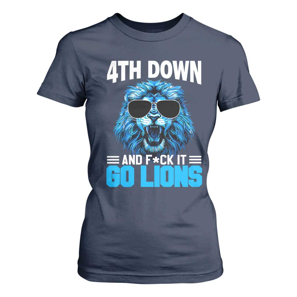 4th Down F*ck It LF T Shirt For Women Funny Bold Game Day TS10 Navy Print Your Wear