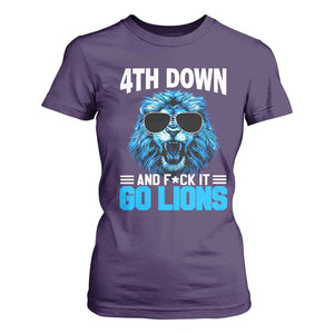 4th Down F*ck It Go Lions T Shirt For Women Funny Bold Game Day TS10 Purple Print Your Wear