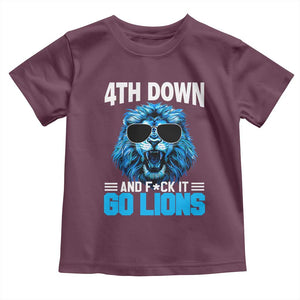 4th Down F*ck It Go Lions Toddler T Shirt Funny Bold Game Day TS10 Maroon Print Your Wear
