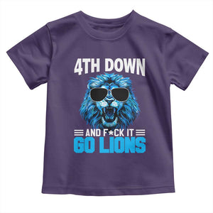 4th Down F*ck It Go Lions Toddler T Shirt Funny Bold Game Day TS10 Purple Print Your Wear