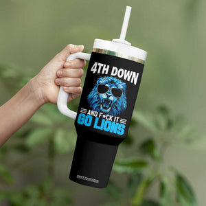 4th Down F*ck It Go Lions Tumbler With Handle Funny Bold Game Day TS10 Print Your Wear