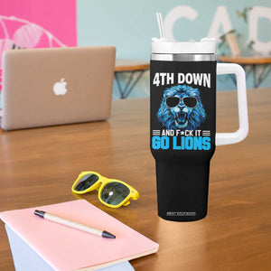 4th Down F*ck It Go Lions Tumbler With Handle Funny Bold Game Day TS10 Print Your Wear