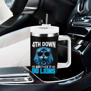4th Down F*ck It Go Lions Tumbler With Handle Funny Bold Game Day TS10 Print Your Wear