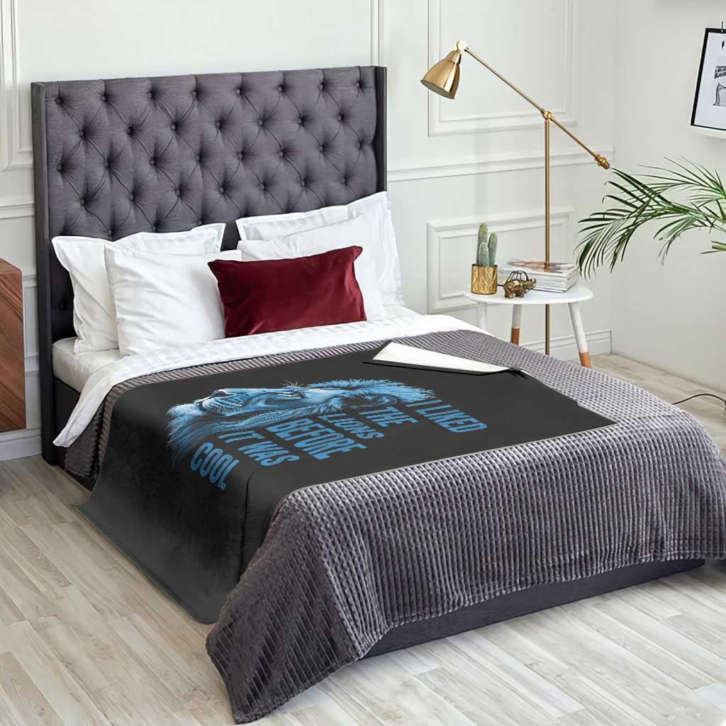 I Liked The Lions Before It Was Cool Throw Blanket Vintage Rap Tee TS10 Print Your Wear