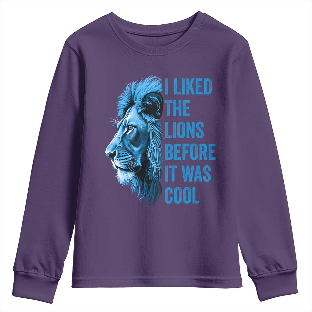 I Liked The Lions Before It Was Cool Youth Sweatshirt Vintage Rap Tee TS10 Purple Print Your Wear