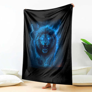 Vintage Classic Blue Lion Bootleg Graphic Throw Blanket - Print Your Wear