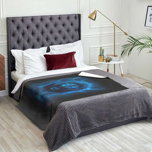 Vintage Classic Blue Lion Bootleg Graphic Throw Blanket - Print Your Wear