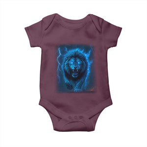 Vintage Classic Blue Lion Bootleg Graphic Baby Onesie TS10 Maroon Print Your Wear