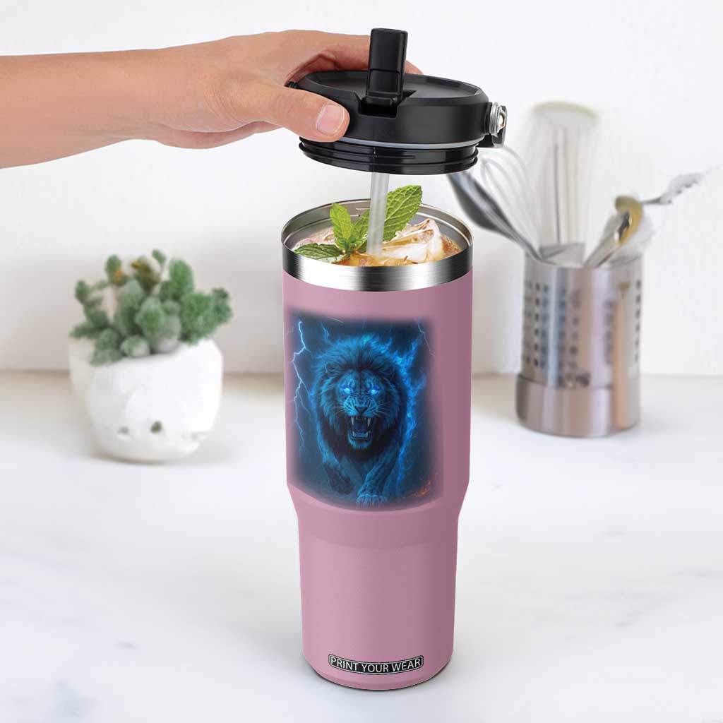 Vintage Classic Blue LF Bootleg Graphic Flip Straw Tumbler TS10 One Size: 30 oz Light Pink Print Your Wear