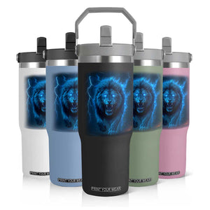 Vintage Classic Blue LF Bootleg Graphic Flip Straw Tumbler TS10 Print Your Wear